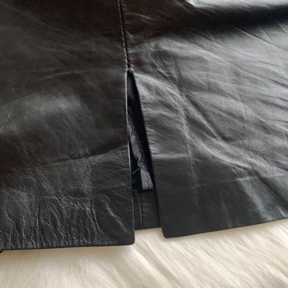VINTAGE | The Boutique of Leathers Black Leather Skirt High Waisted Sz 10 - Picture 6 of 8